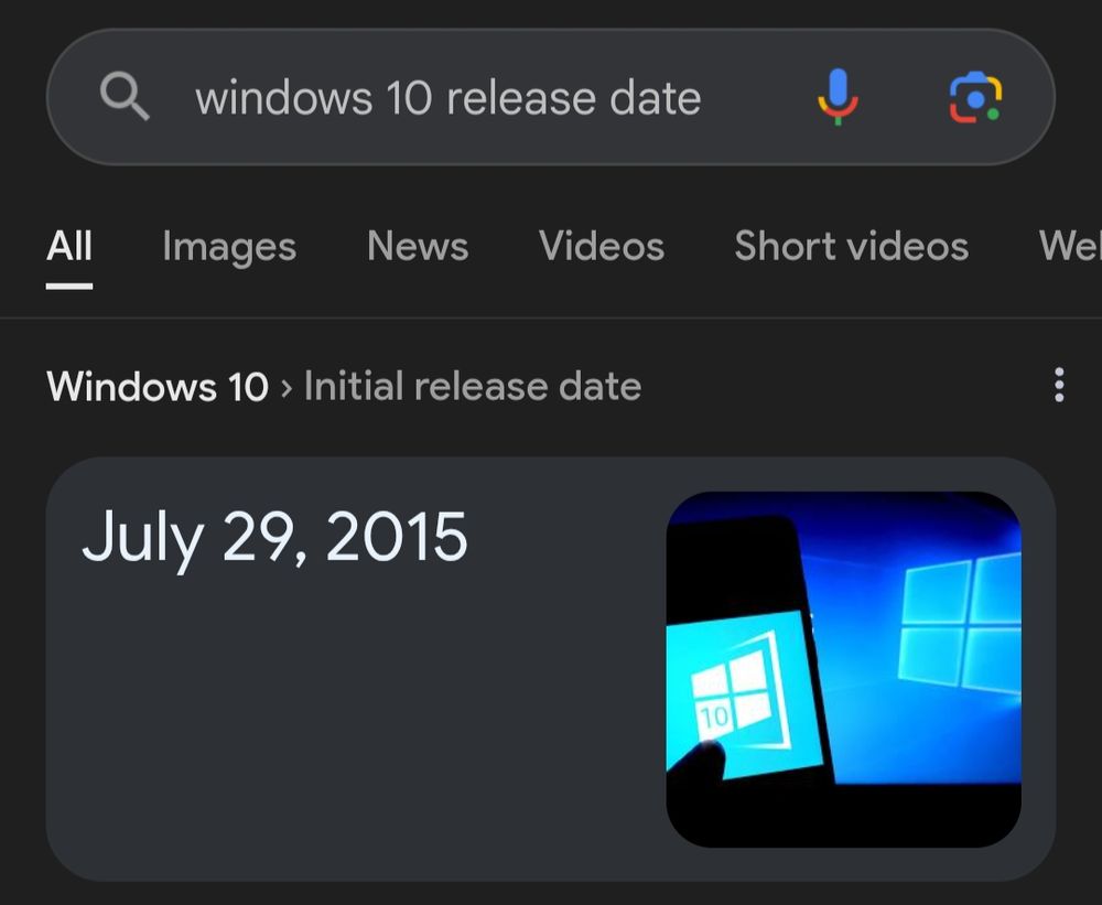 Windows 10 initial release date July 29, 2015