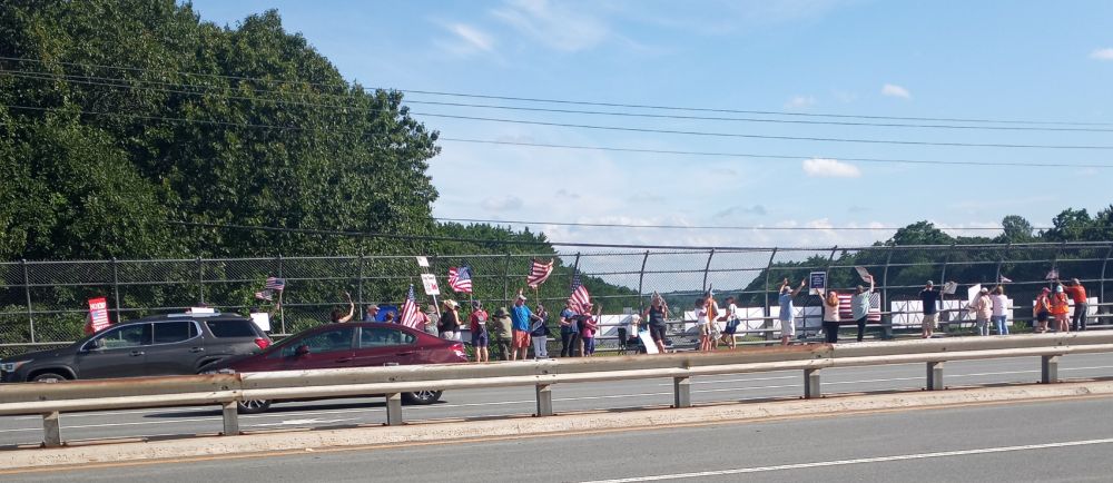 The far side of the highway during the Good Trouble Lives On protest.