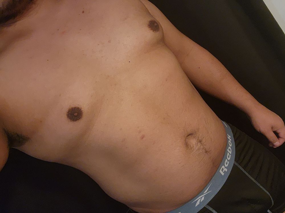 Shirtless pic of myself a latino man wearing reebok boxers