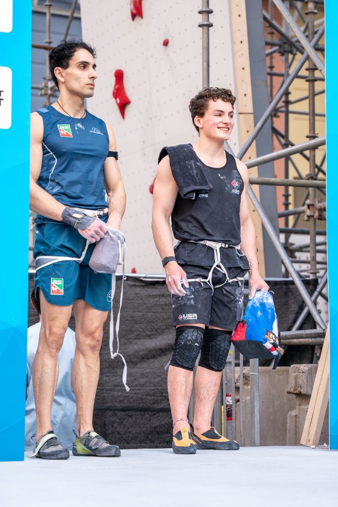 Zach Hammer (right) at the IFSC Climbing World Cup