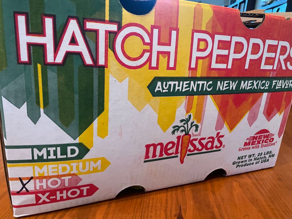 HOT Hatch box of peppers.