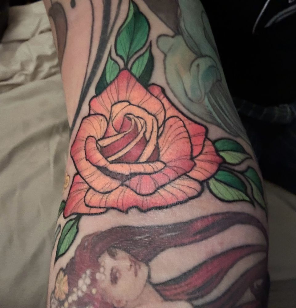 Rose tattoo done at UndrgrndSF