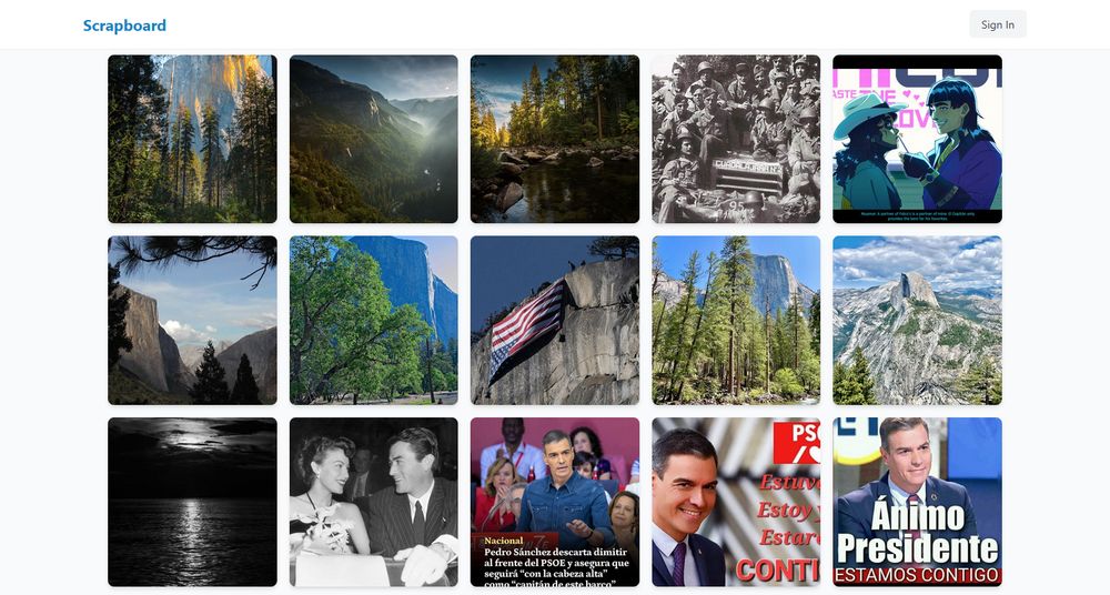 Another Scrapboard search for "El Capitan", this time the AI generated imagery has been filtered out and does not show in the search results