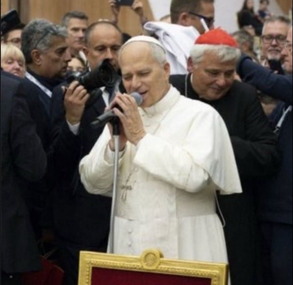 the pope singing meme image