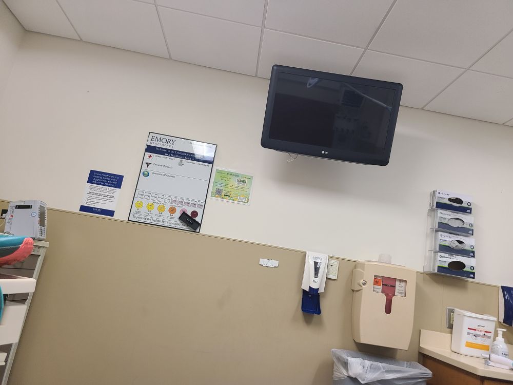 View of an emergency department room wall