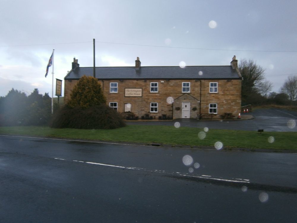 Walk 84 of the year out on Portgate to Heavenfield section of Hadrian's Wall Path National Trail, this morning 24/11/2025). Today I have mostly been raking flat the mole hills and litter picking. Wall mile 22, walking west to the start of my section at Portgate. Errington Coffee House in the rain.