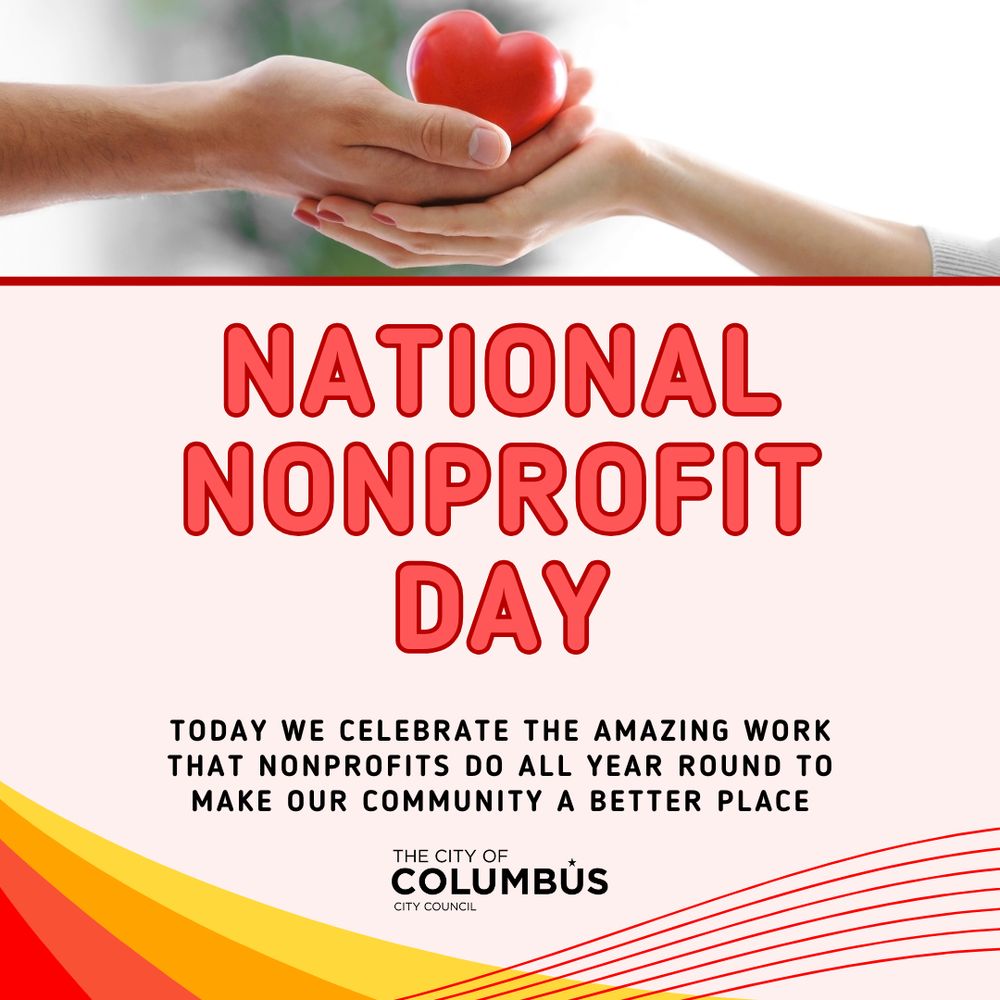 A photo of two hands holding a heart with text reading: National Nonprofit Day. Today we celebrate the amazing work that nonprofits do all year round to make our community a better place.
