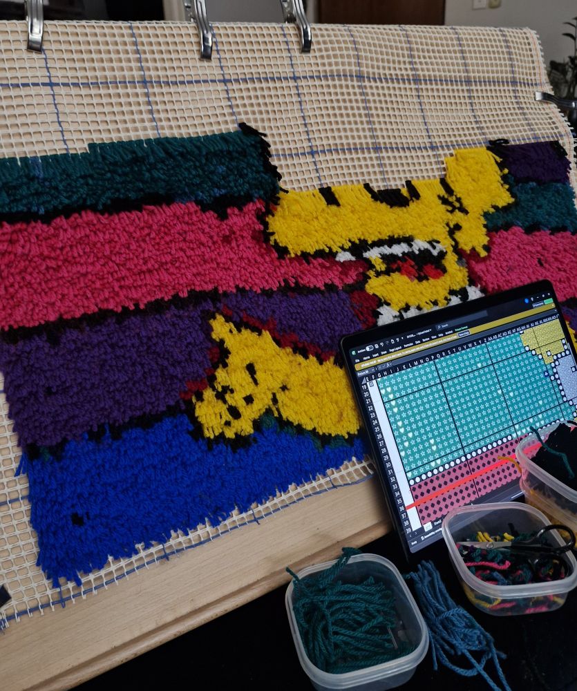 Progress shot of my latch hook project. 