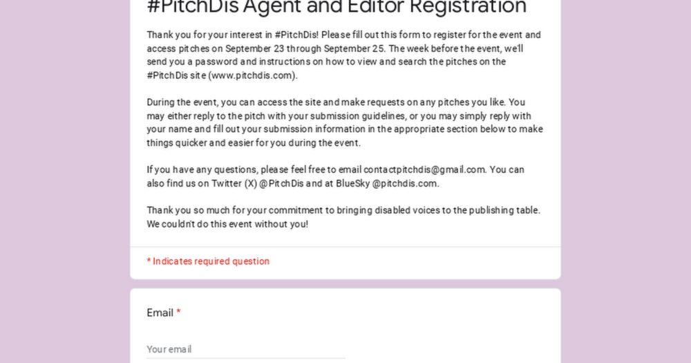 #PitchDis Agent and Editor Registration