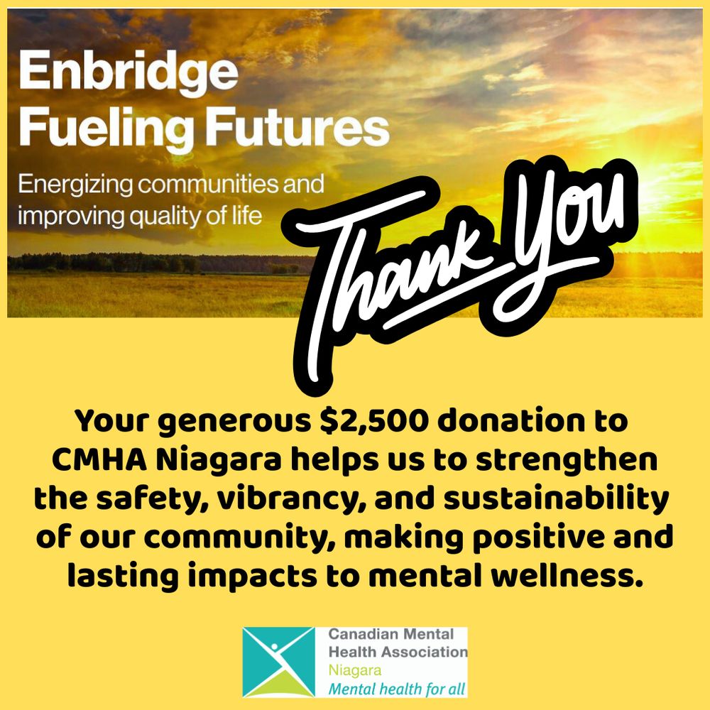 image of sunrise and cmha niagara logo with a thank you heading
