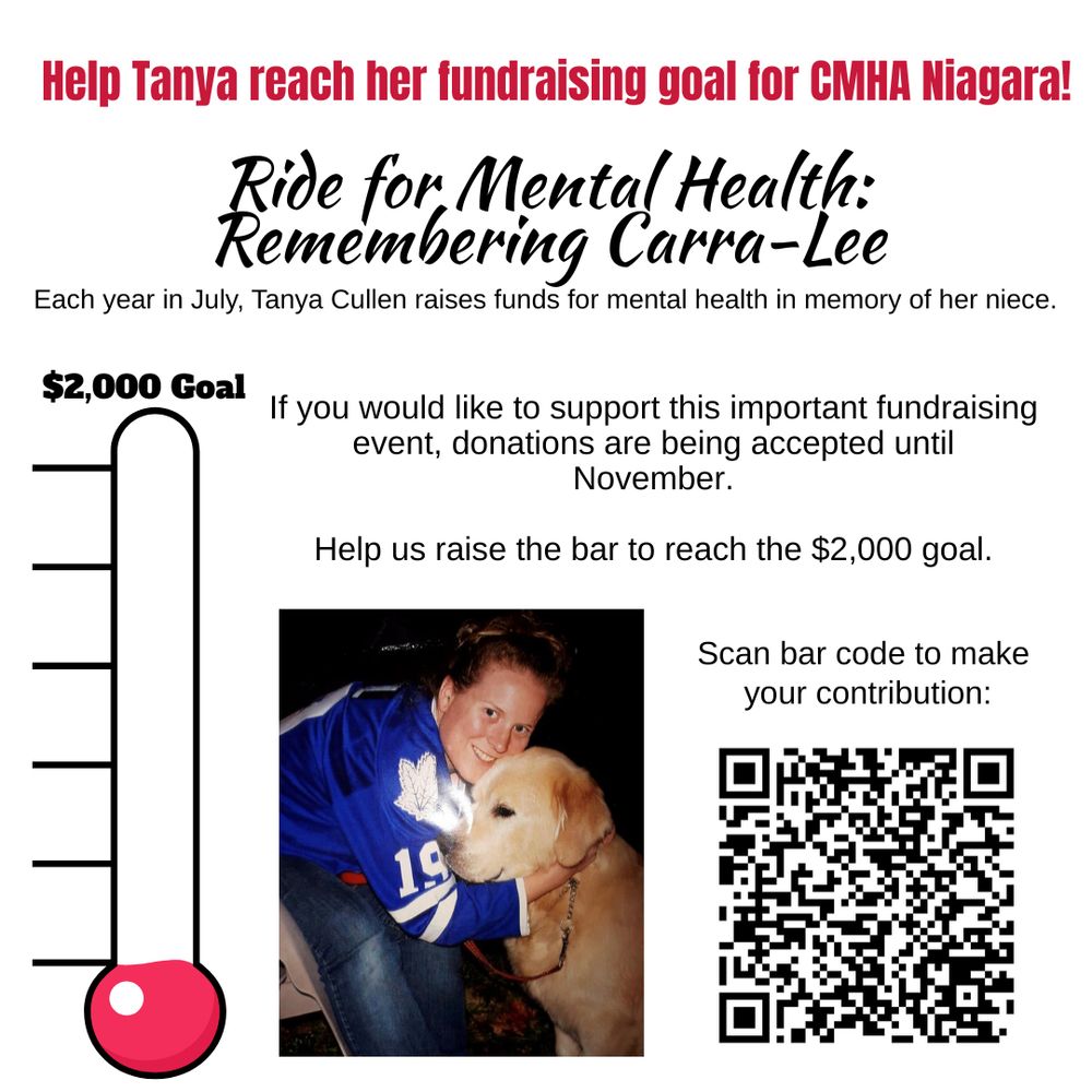 fundraising thermometer, image of carra lee and her dog, bar code