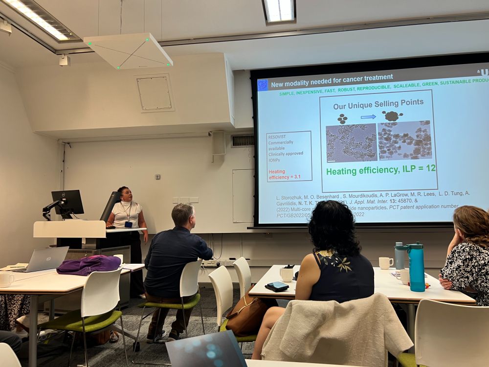 Liudmyla Storozhuk (UCL Physics & Astronomy) presenting on contrast agent