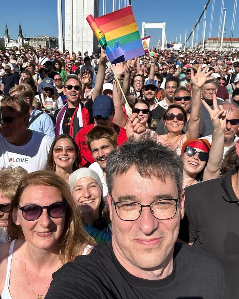 Budapest mayor Gergely Karácsony at the Budapest Pride march. 