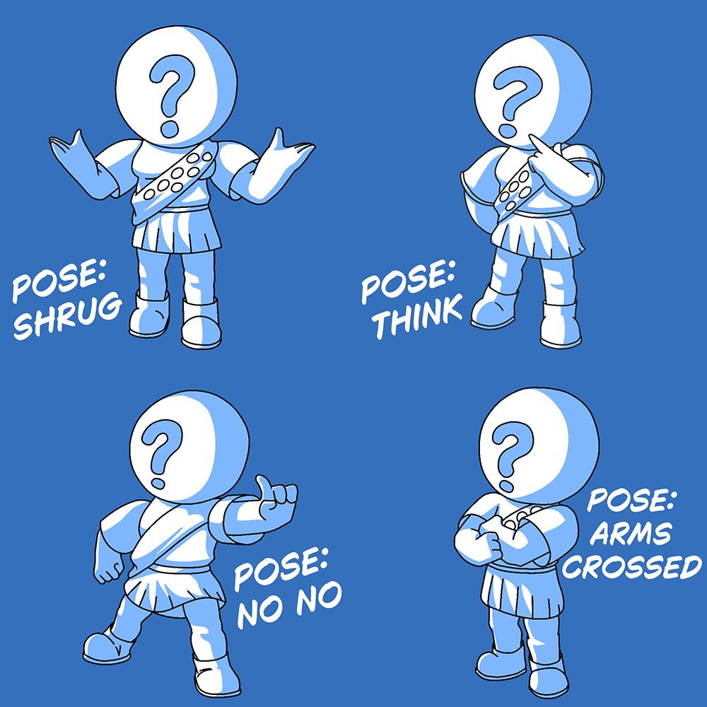 4 YCH base models doing poses from the game PEAK.