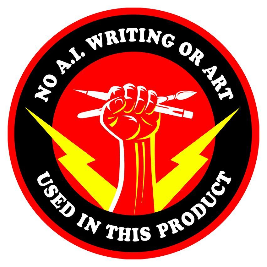 NO AI WRITING OR ART USED IN THIS PRODUCT. Logo by Jim Wampler.