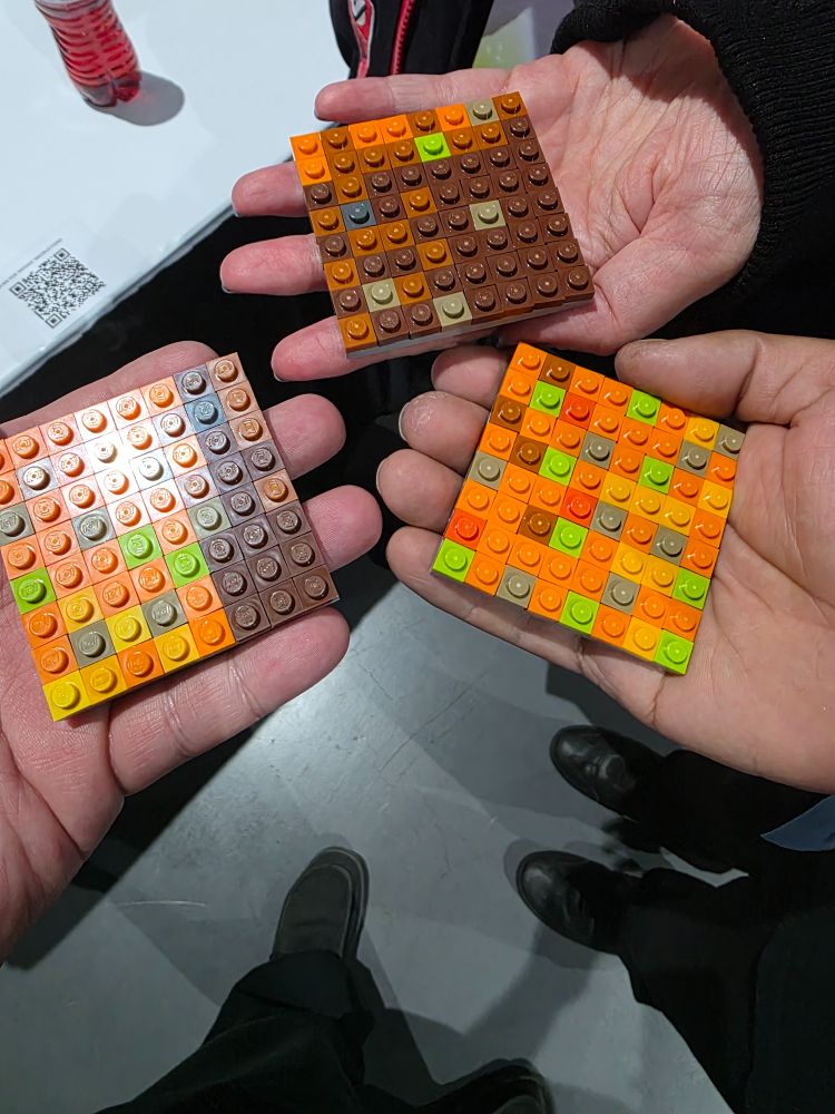 When all 3 of us were done with our color brick tiles