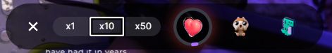 x1 x10 x50 [heart emote] [animal] [dino]