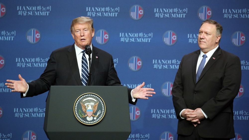 Talks between President Trump and North Korean leader Kim Jong Un ended early Thursday. Trump cited continued sanctions against North Korea as a sticking point.