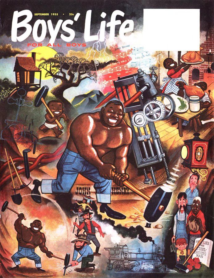 John Henry illustrated life by Lowell Hess for Boy's Life cover.