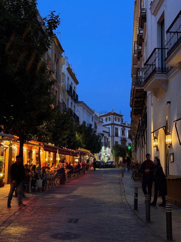 Seville Streets with restaurants
