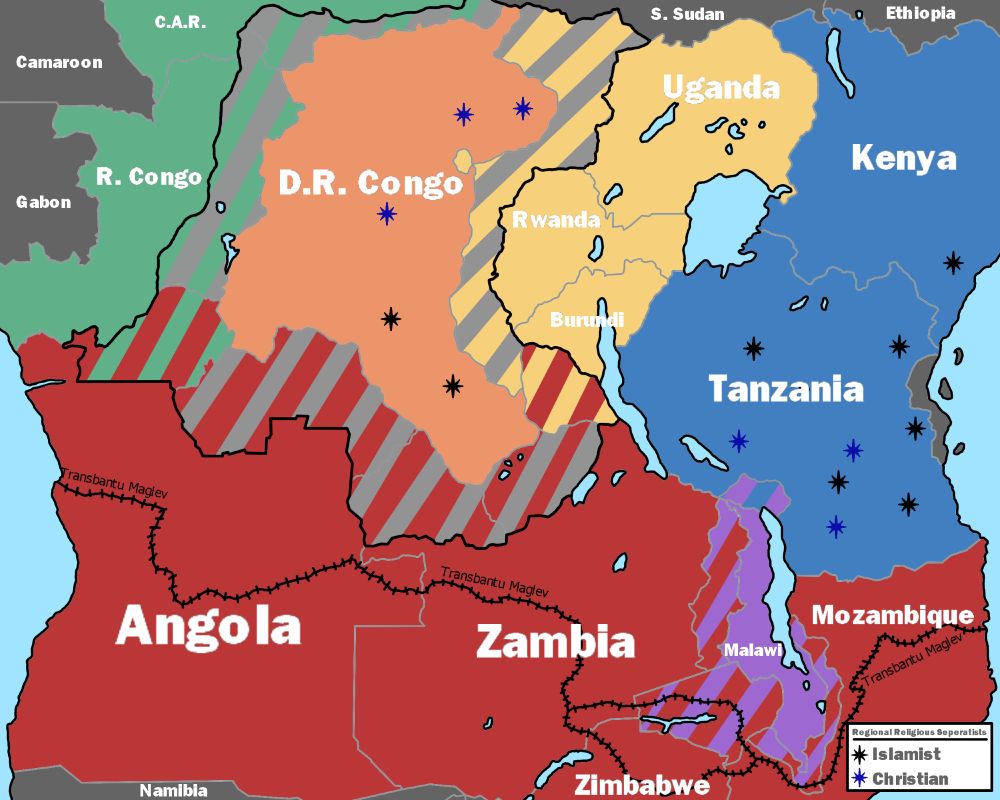 A speculative near future map of central Africa