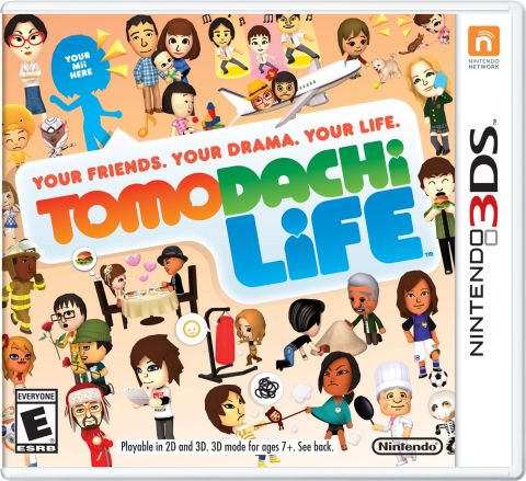 Box Art for Tomodachi Life, a 'life sim' starring customizable Mii characters for the Nintendo 3DS