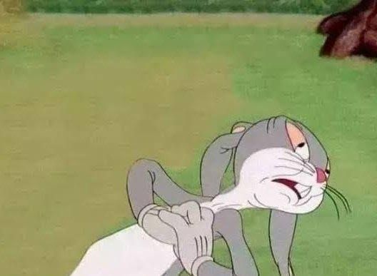 meme do personagem coelho pernalonga morrendo bem dramático