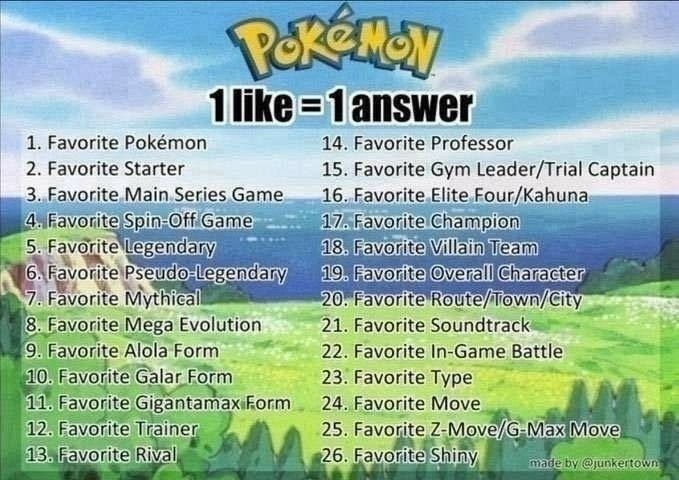 1 like = one pokemon fact about me 