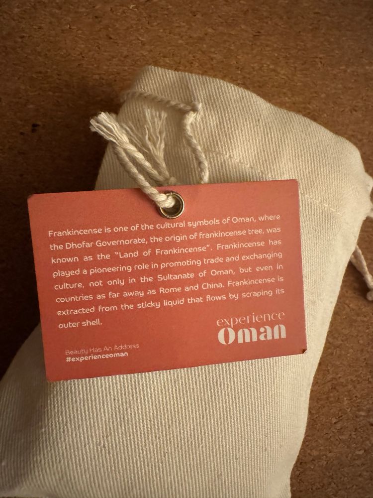 Frankincense is one of the cultural symbols of Oman, where the Dhofar Governorate, the origin of frankincense tree, was known as the "Land of Frankincense". Frankincense has played a pioneering role in promoting trade and exchanging culture, not only in the Sultanate of Oman, but even in countries as far away as Rome and China. Frankincense is extracted from the sticky liquid that flows by scraping its outer shell.

Beauty Has An Address
#experienceoman

experience
Oman