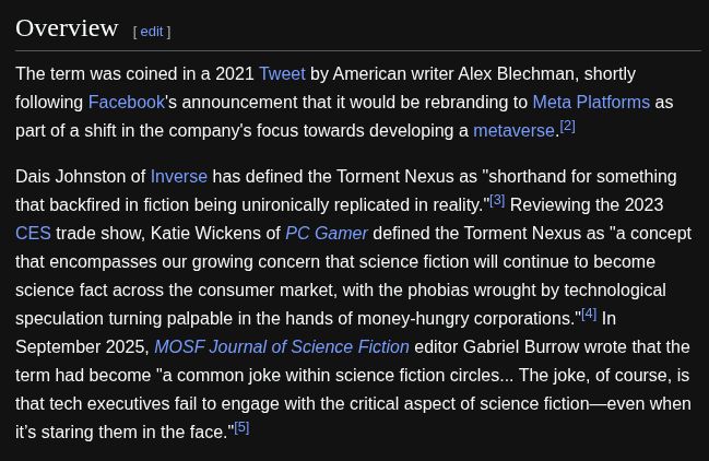 Wikipedia overview about the term "toment nexus"
https://en.wikipedia.org/wiki/Torment_Nexus