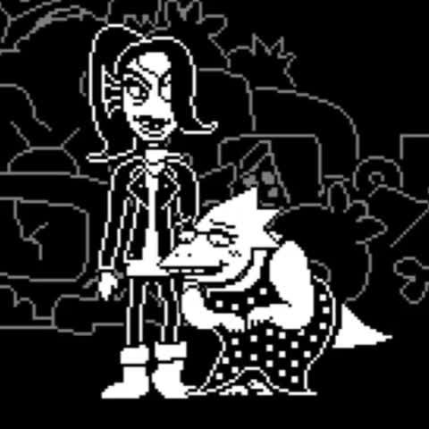 Alphys and Undyne from Undertale
