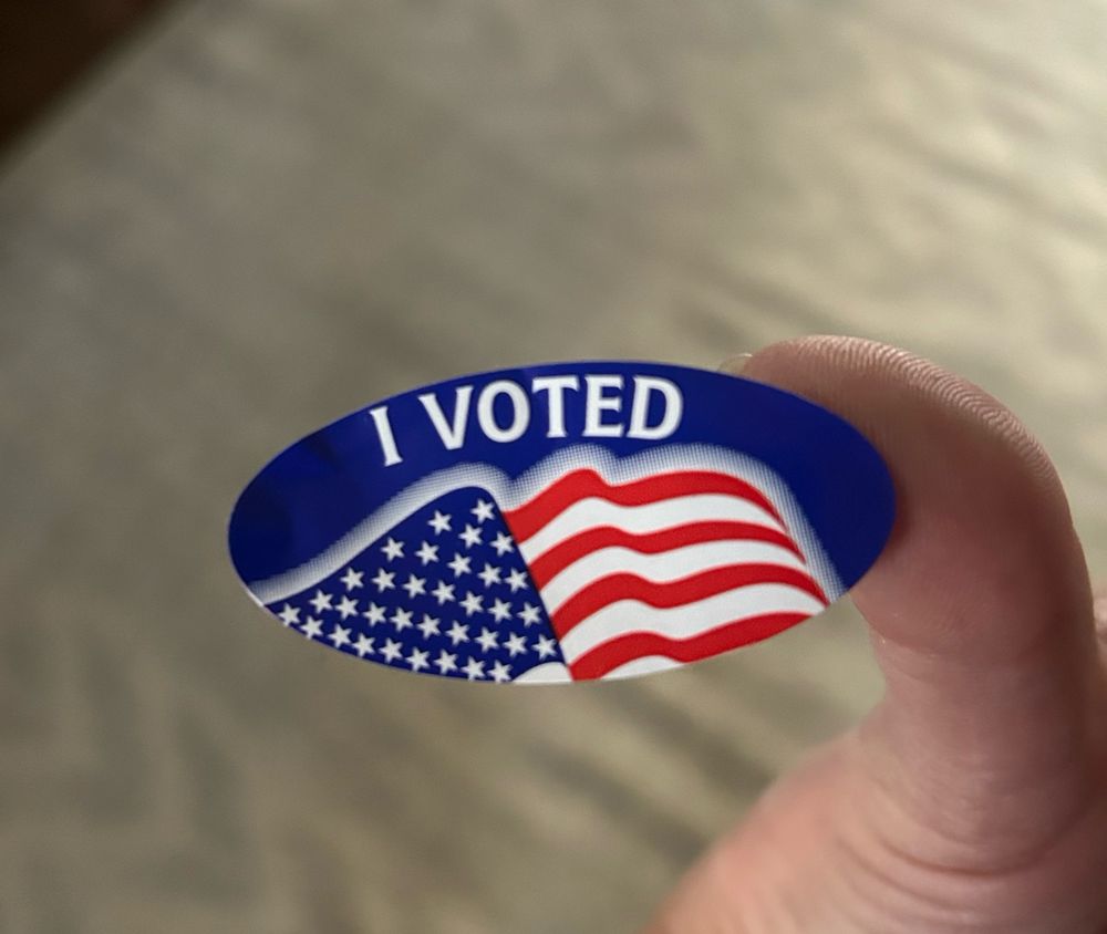 An “I voted” sticker. 