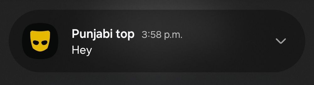 Notification of anonymous message just saying: "Hey"