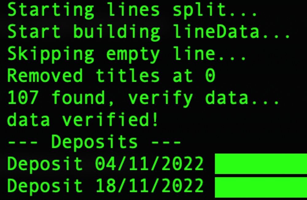 Green text on a black background shows the terminal output as the command is run.