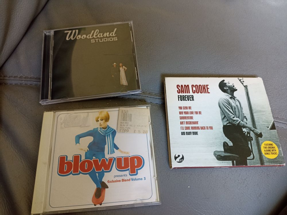 Cd albums. Woodland studios by Gillian Welch and Dave Rawlings, Sam Cooke comp called Forever and a compilation called Blow Up volume 3