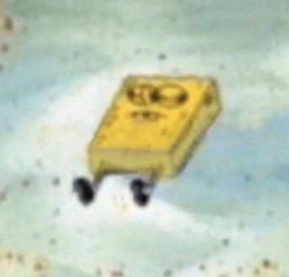SpongeBob passed out on the sand