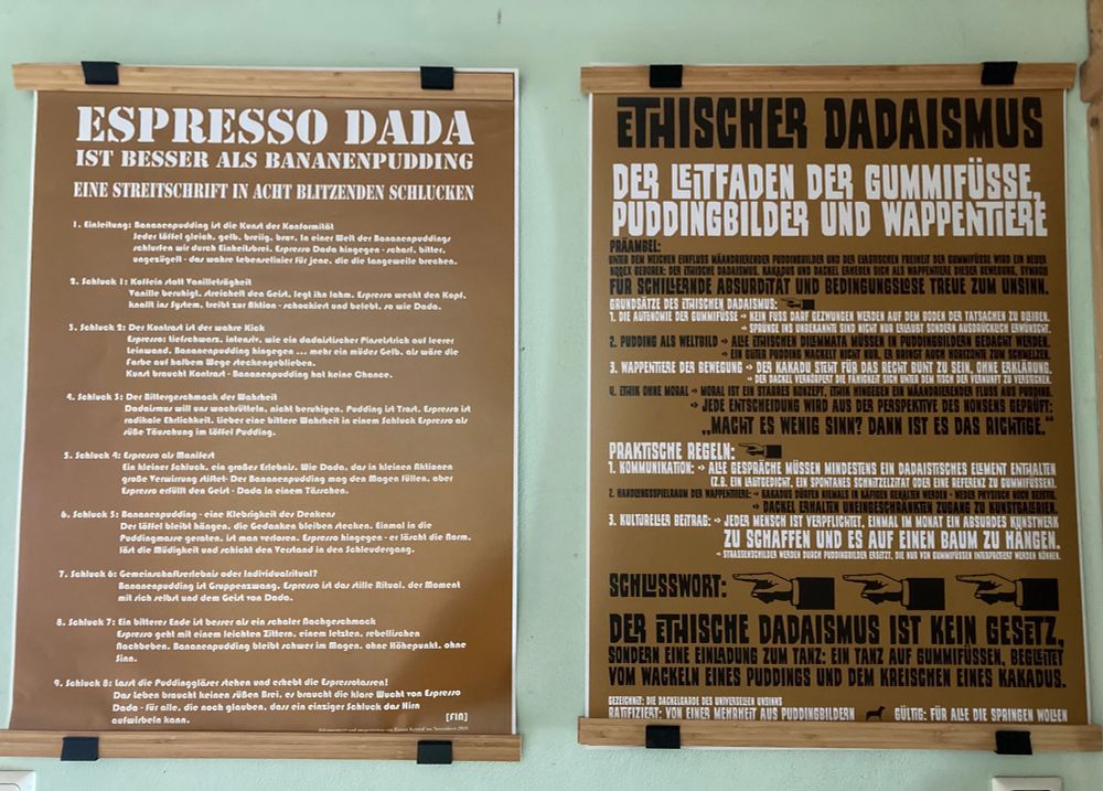 Poster: Espresso-Dada und ethischer Dadaismus