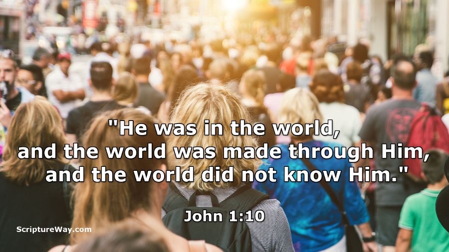 Crowd of people in blurred image - John 1:10 - "He was in the world, and the world was made through Him, and the world did not know Him." - 123RF photo - Used under license 