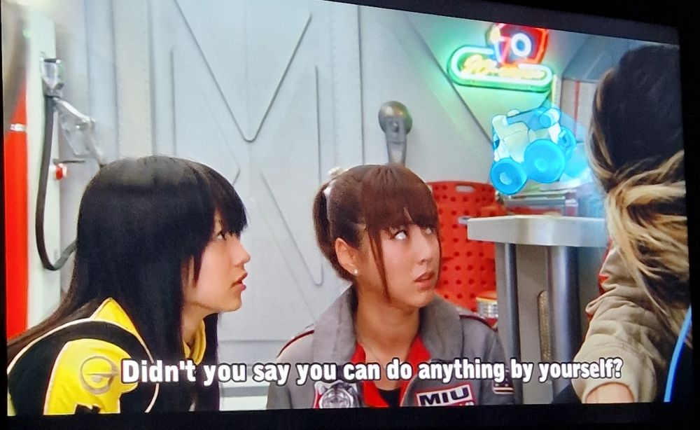Miu and Saki looking distressed and being told by Bearrv 