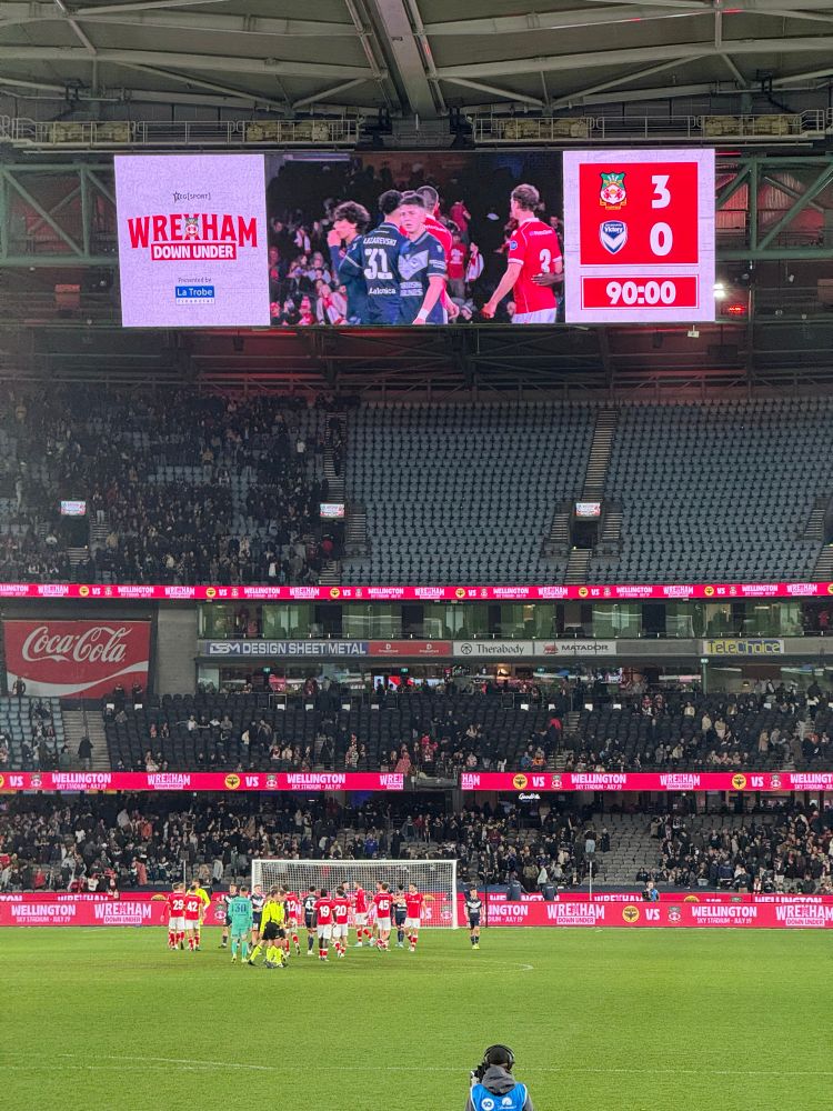 The final scoreboard.
The town 3-0 Melbourne Victory