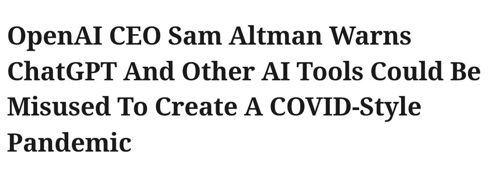 OpenAI CEO Sam Altman warns ChatGPT and other AI tools could be misused to create a COVID-style pandemic