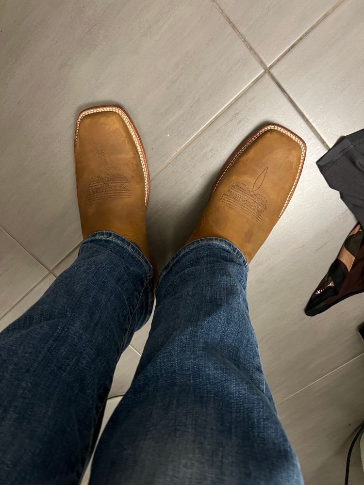 Square toe cowboy boots