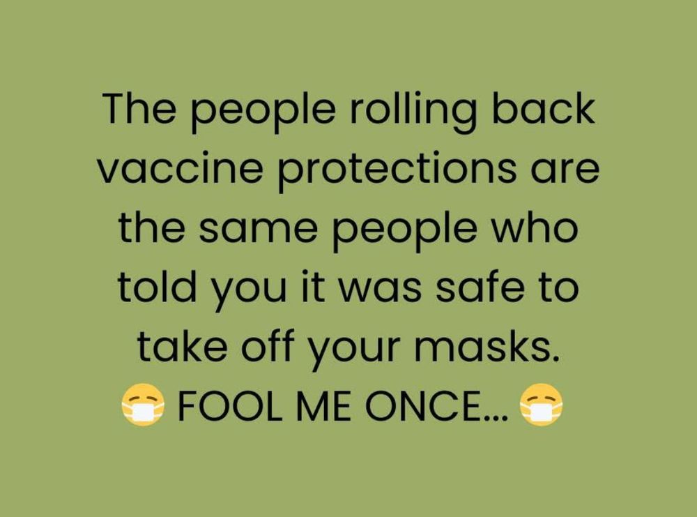 this is an image with the first sentence of the main post, as well as two emojis of a yellow person's head with a face mask on it. The image is on a green background, the color of old green Tupperware.