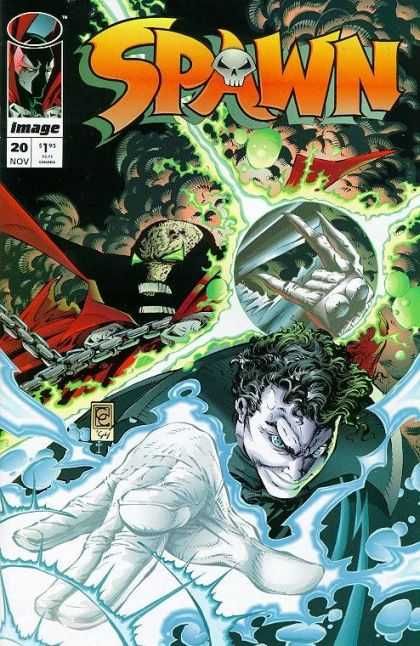 cover of Spawn #20 with Houdini and Spawn both doing the 