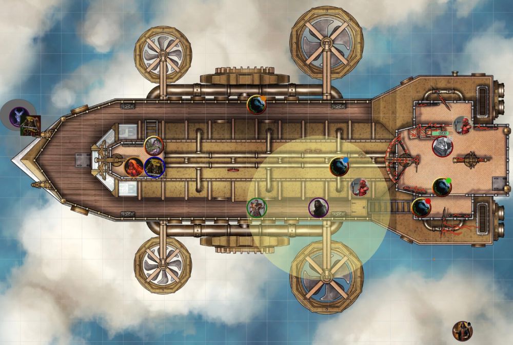 airship battle chaos - top deck aflame