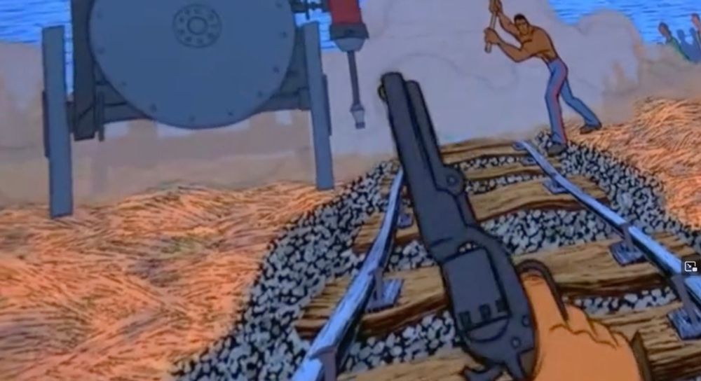 shot from the 2000 Disney short John Henry - animation