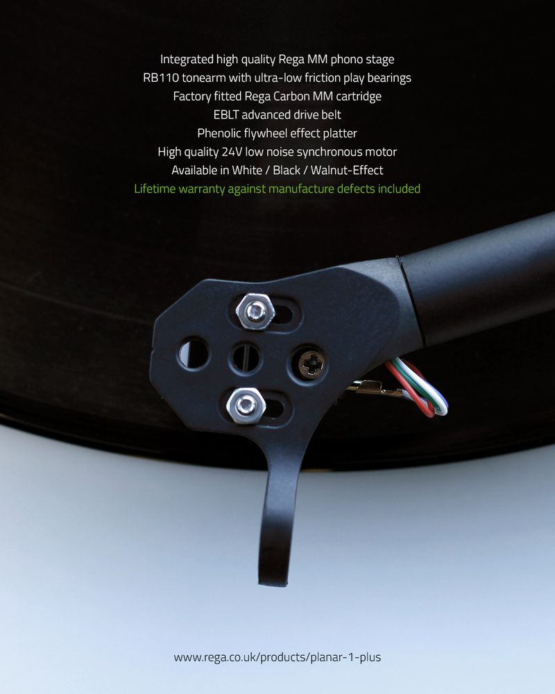 Planar 1 Plus turntable by Rega Research Ltd. (White finish)