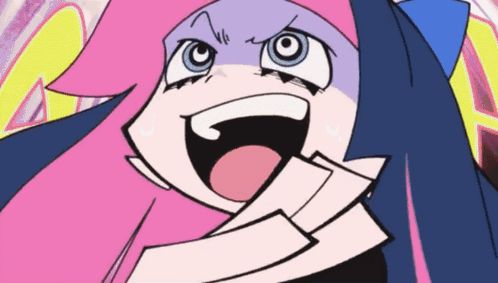 a close up of a cartoon character with a big smile on her face