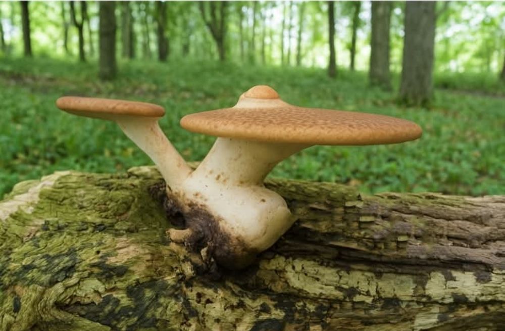 Pilz im Wald in Form des Raumschiffs Enterprise 