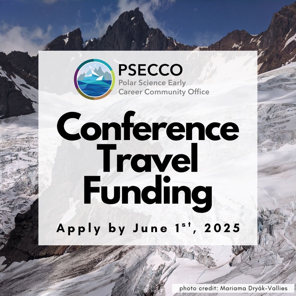 Conference funding announcement with a background of snow and mountains. 
